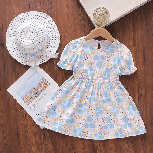 Vêtements De Princesse Pour Enfants, Chapeau D'été, Tenues Pour Bébés, Robe De Plage Imprimée Florale, Robe Pour Filles, Pour Bal De Promo Du Nouvel An, 2022