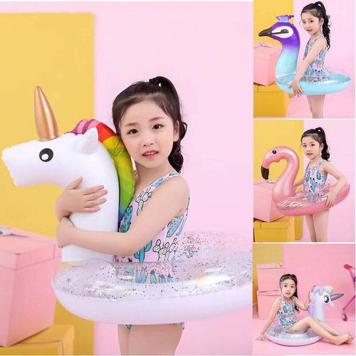 Anneau De Natation Gonflable Pour Bébé, Flotteur De Piscine Flamant Rose, Jouets De Fête De Plage D'été, Accessoires De Piscine Licorne