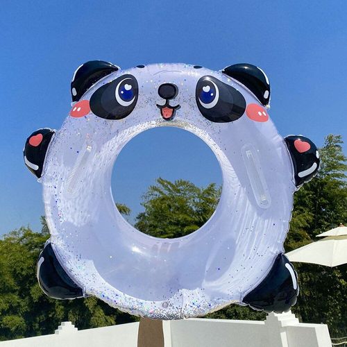 Joli Anneau De Natation Panda Pour Enfants, Flotteur De Piscine, Anneau En Caoutchouc Gonflable Pour Fête À La Plage, Jouets De Piscine, Amusant Dans L'eau