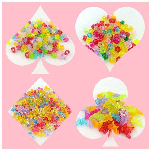 Accessoires De Jouets Perlés Pour Enfants, Perles Amples, Fabrication De Bijoux, Artisanat Pour Filles, Bricolage, Bracelet, Collier Papillon, Accessoire