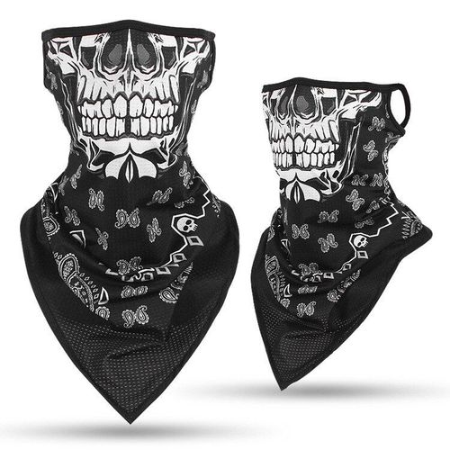 Masque D'équitation En Soie Glacée, Protection Uv, Foulard Triangle Tête De Mort, Moto, Ski Magique, Écharpe De Randonnée