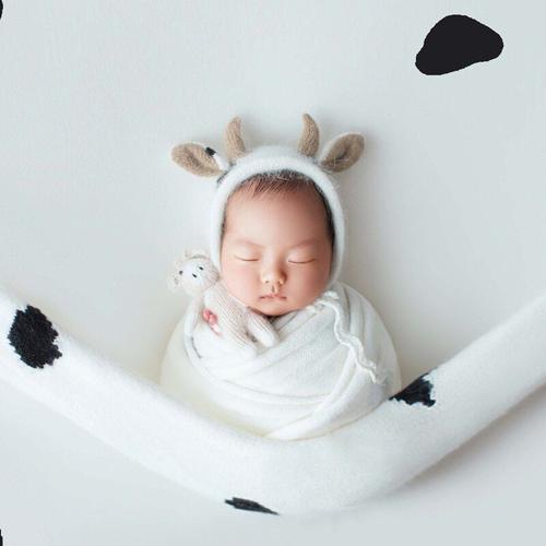 Vêtements De Photographie Pour Nouveau-Nés, Vêtements De Vache, Chapeau En Corne De B¿Uf, Poupée, Accessoires De Studio Photo Pour Bébé, Combinaisons En Crochet