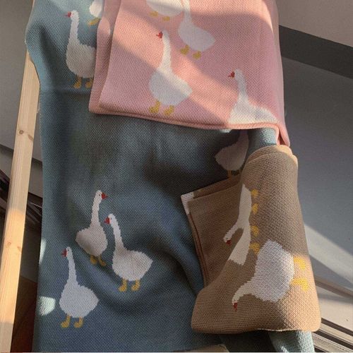 Couverture Tricotée En Forme D'oie Pour Nouveau-Né, En Coton Doux, Couverture De Poussette Pour Bébé, Sieste Chaude, Climatiseur, Couette D'emmaillotage Pour Garçons Et Filles