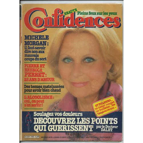Confidences 16/01/1982 Michèle Morgan, Anne Sinclair, Farrah Fawcett, Princesse Margaret, Roger Gicquel, Pierre Perret, Sophie Marceau & François Valèrie, Sacha Distel