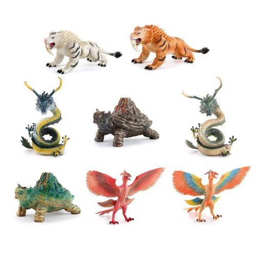 Figurines D'animaux Sauvages, Simulation De Tigre Dragon Interactif Et Réaliste, Jouet D'apprentissage Précoce Pour Garçons D'âge Préscolaire