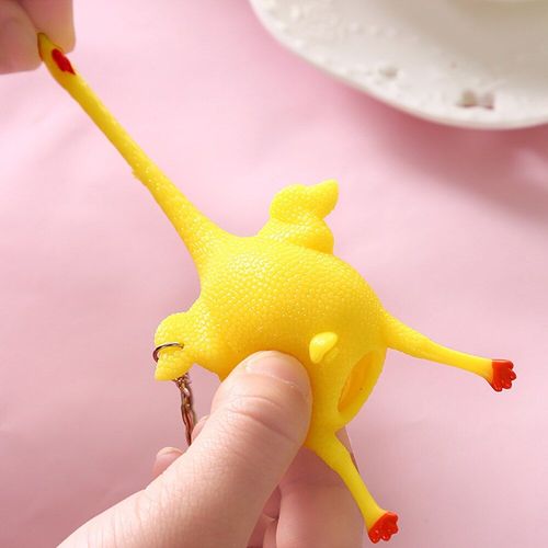Porte-Clés ¿Ufs De Poule Mignons, Boule De Stress Bondée Créative Drôle Spoof Gadgets Délicats Jouet Poulet Porte-Clés Anti-Stress
