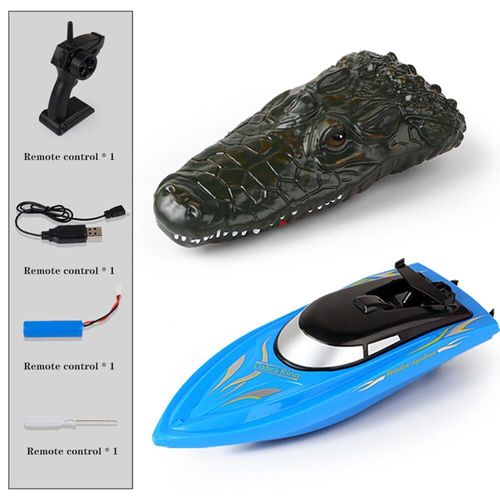 Bateau Électrique Rc 2.4g, Simulation De Tête De Crocodile, Modèle De Véhicule, Grande Vitesse, Étanche, Télécommande, Jouet Aquatique