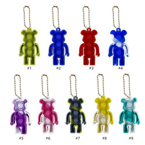 Porte-Clés Mini Ours Push Fidget, 9 Styles, Pour Adultes Et Enfants, Nouveauté Squishy, Jouets À Presser Pour Autisme, Kawaii, Pour Voiture