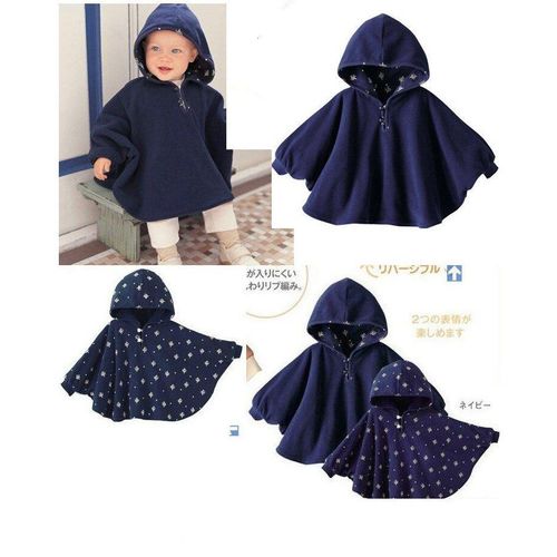 Manteau En Polaire Pour Bébé, Tenue D'extérieur, Double Face, Imprimé Floral, Poncho, Vêtement Pour Enfant, Vente En Gros, Wt01