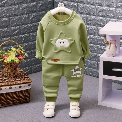 Ensemble Monogramme 2 Pièces En Cachemire Épais Et Chaud Pour Enfants De 1 À 4 Ans, Nouvelle Collection Automne Et Hiver T-S, Avec Étoiles De Mer, Sk89
