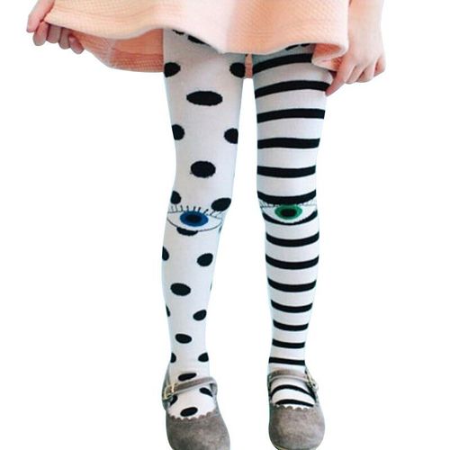Collants Asymétriques Pour Filles, Bas À Pois Rayés Pour Enfants, Pantalons De Danse De Ballet, Avec Motif De Yeux