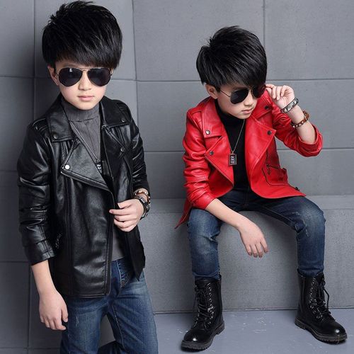 Blouson D'automne En Cuir Pu Pour Enfants De 4 À 15 Ans, Vêtements Chauds D'extérieur, Nouvelle Collection