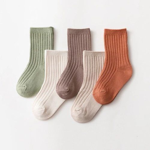 Chaussettes D'école En Coton Pour Enfants De 1 À 8 Ans, 5 Paires, Respirantes, Printemps Et Été, Pour Garçons Et Filles