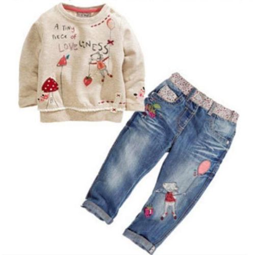 Ensemble De Vêtements Pour Enfants, Chemise Et Pantalon De Cowboy, Motif Dessin Animé, Tz30