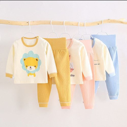 Costume Taille Haute En Coton Pour Enfants, Ensembles De Sous-Vêtements Pour Bébés De 1 À 5 Ans, Filles Et Garçons, Nouvelle Collection Automne Et Hiver