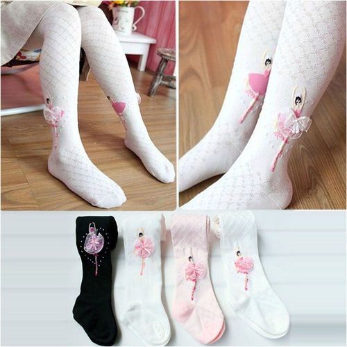 Collants En Coton Pour Fille, En Dentelle, Blanc, Rose, Pour Danse De Ballet, Leggings Pour Enfants, Sk32, 1-10t, Printemps, Hiver, Automne