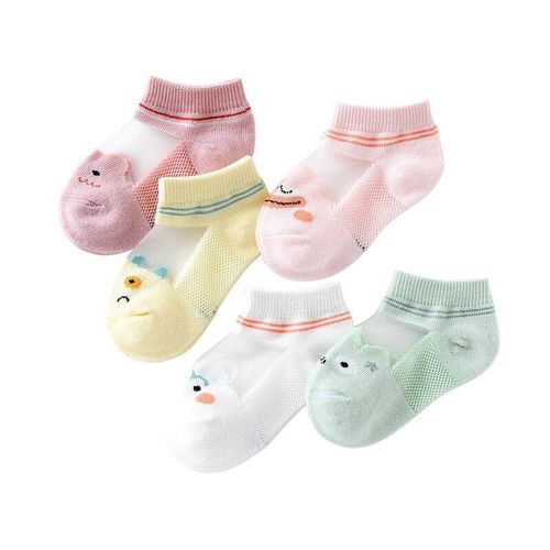Chaussettes En Maille Pour Filles, 5 Paires/Lot, Avec Dentelle Élastique Et Fleurs, Tendance, Vente En Gros, Nouvelle Collection Été
