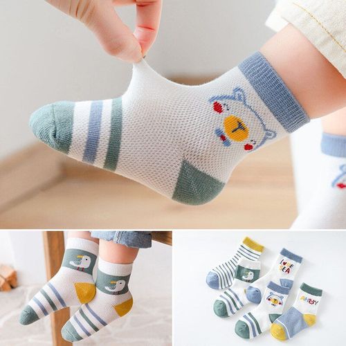 Chaussettes Pour Nouveau-Né Fille Et Garçon, Lot De 5 Paires, Maille D'été, Coton Fin, Courtes, Respirantes, Pour Enfants De 0 À 12 Ans, Vente En Gros