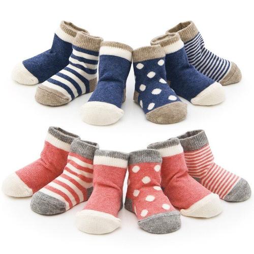 Ensemble De Chaussettes En Coton Pour Bébé, 4 Paires, Chaussettes À Rayures Pour Nouveau-Né De 0 À 3 Ans, Cadeau De Noël, Pour Garçon Et Fille, Sk31, Printemps