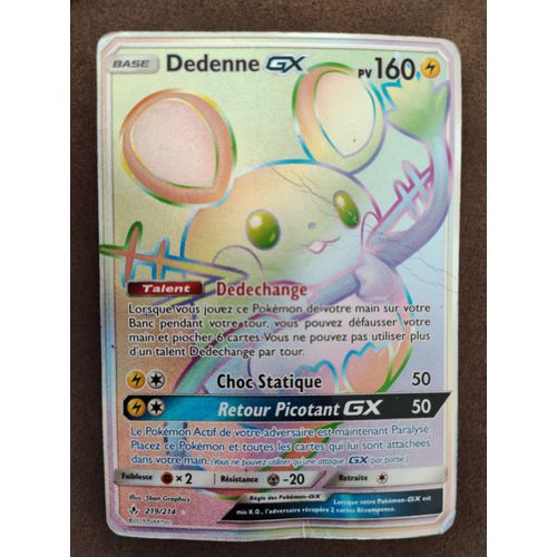 Dedenne Gx Full Art Arc-En-Ciel