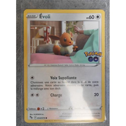 Carte Pokemon Evoli 054/078 - Eb10.5 - Pokemon Go - Vf