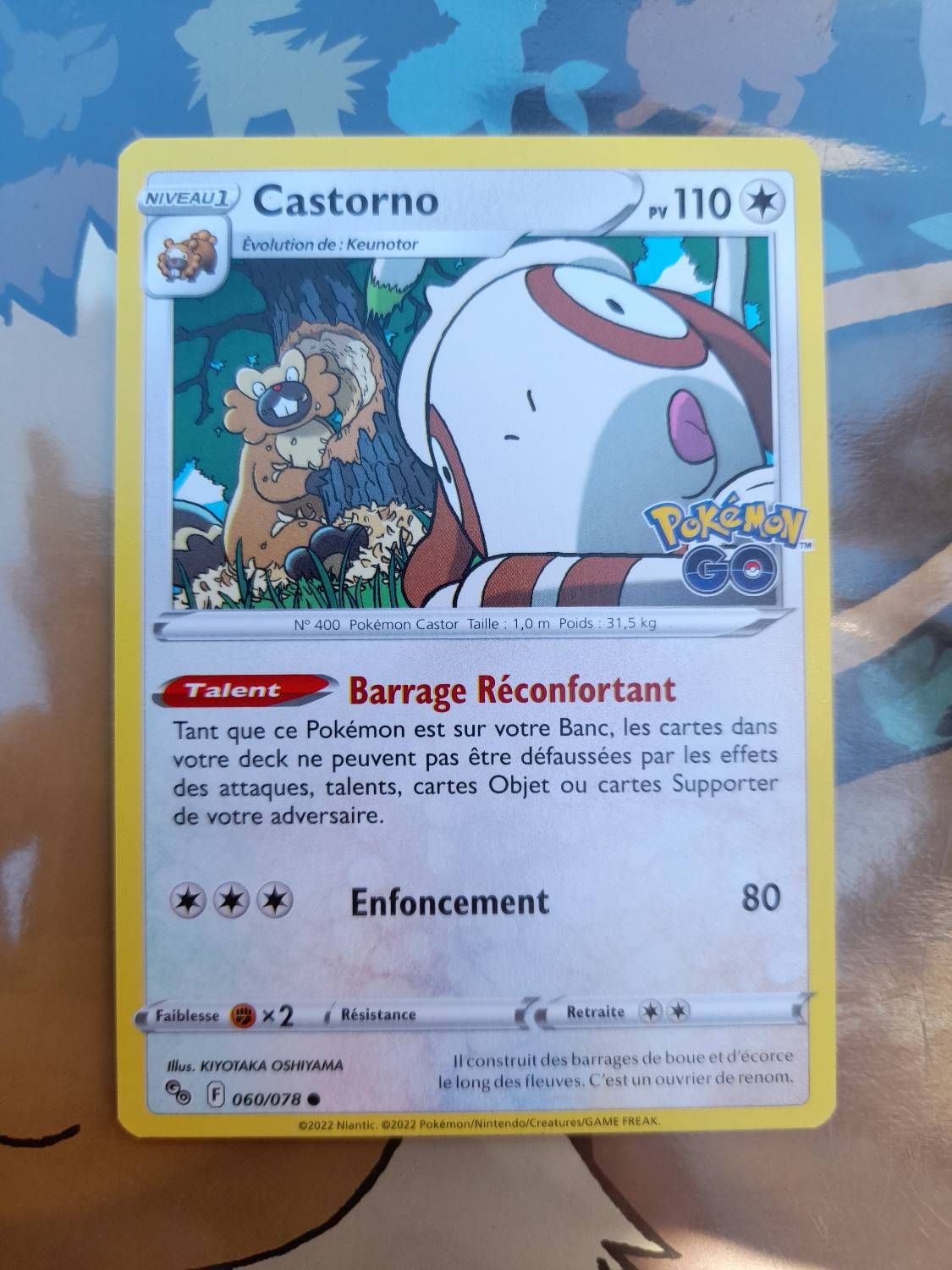 Carte Pokémon Castorno 60/78, Série Pokémon Go