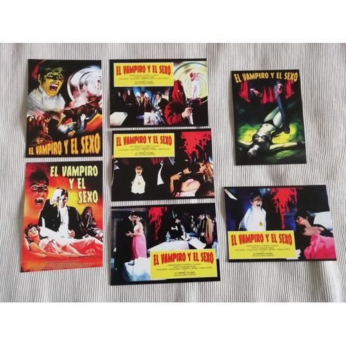 Lot De 7 Cartes Du Film : El Vampiro Y El Sexo ( Santo Et Le Tresor De Dracula )