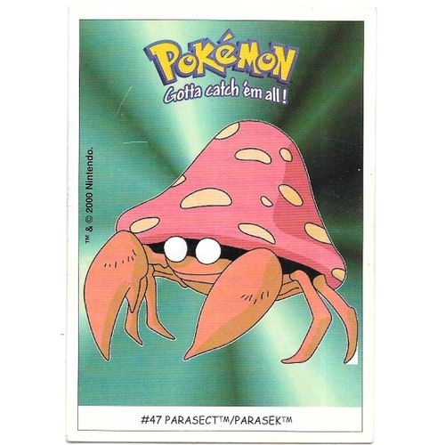 Parasect (N° 47) Carte Pokémon Dunkin "Boomer" (Stickers)