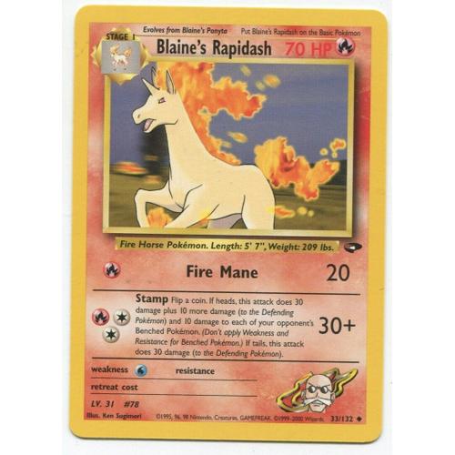 Pokemon Gym Challenge Blaine's Rapidash 33 / 132