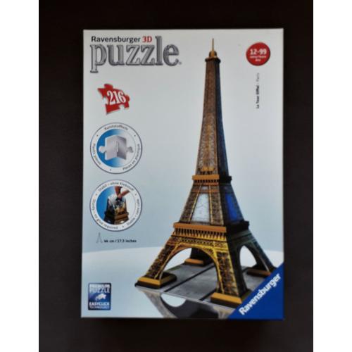 Puzzle De La Tour Eiffel En 3d Ravensburger 16,5 X 16,5 X 44 Cm