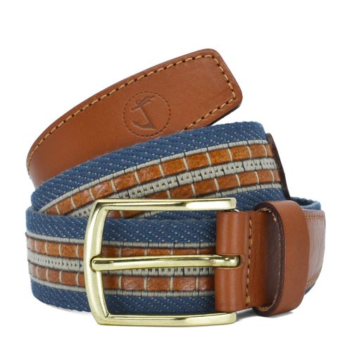 Ceinture En Toile Et Cuir Scotia Seajure Pour Homme Bleu Et Marron