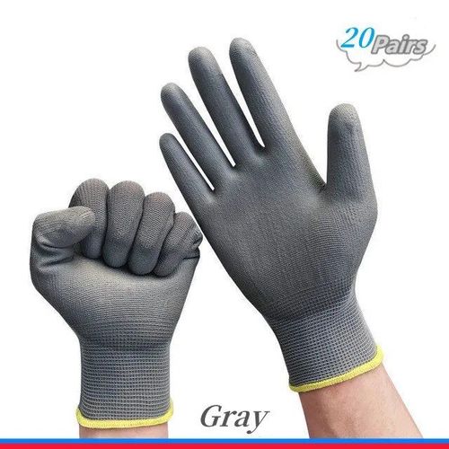 Gants De Travail De Sécurité En Nylon Pu,Spéciaux,Revêtus De Paume,Fournitures De Travail Pour Charpentier,1 À 50 Paires - Type Grey 20 Pairs-S
