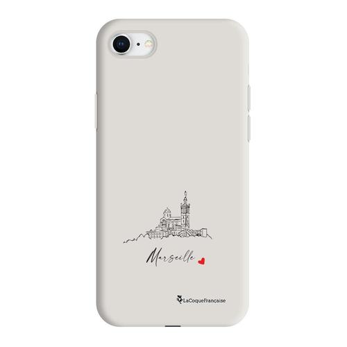 Coque Iphone 7/8/Se 2020 Silicone Liquide Douce Beige Marseille Notre Dame La Coque Francaise.