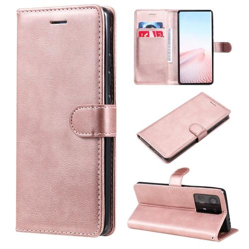 Saturcase Coque Pour Xiaomi Mi Mix 4, Pu Cuir Magnétique Flip Portefeuille Support Porte-Carte Protecteur Housse Étui Avec Dragonne Pour Xiaomi Mi Mix 4 (Or Rose)