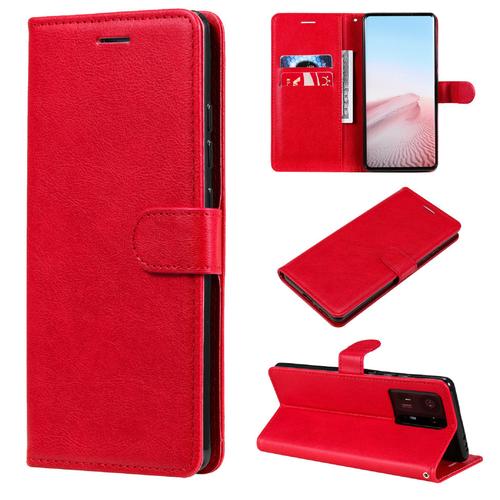 Saturcase Coque Pour Xiaomi Mi Mix 4, Pu Cuir Magnétique Flip Portefeuille Support Porte-Carte Protecteur Housse Étui Avec Dragonne Pour Xiaomi Mi Mix 4 (Rouge)