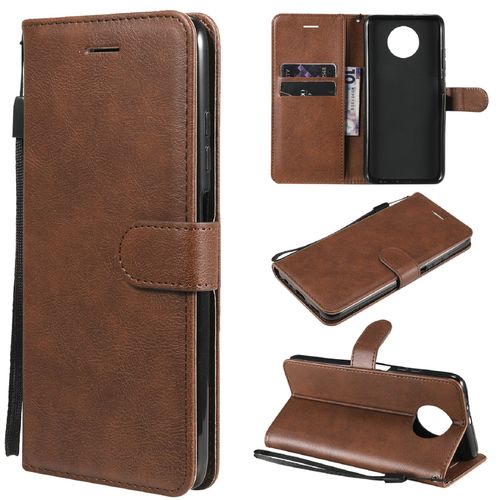 Saturcase Coque Pour Xiaomi Redmi Note 9t, Pu Cuir Magnétique Flip Portefeuille Support Porte-Carte Protecteur Housse Étui Avec Dragonne Pour Xiaomi Redmi Note 9t (Marron)