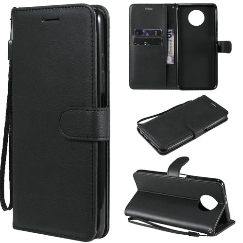 Saturcase Coque Pour Xiaomi Redmi Note 9t, Pu Cuir Magnétique Flip Portefeuille Support Porte-Carte Protecteur Housse Étui Avec Dragonne Pour Xiaomi Redmi Note 9t (Noir)