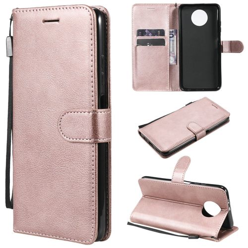 Saturcase Coque Pour Xiaomi Redmi Note 9t, Pu Cuir Magnétique Flip Portefeuille Support Porte-Carte Protecteur Housse Étui Avec Dragonne Pour Xiaomi Redmi Note 9t (Or Rose)