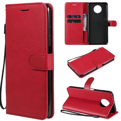 Saturcase Coque Pour Xiaomi Redmi Note 9t, Pu Cuir Magnétique Flip Portefeuille Support Porte-Carte Protecteur Housse Étui Avec Dragonne Pour Xiaomi Redmi Note 9t (Rouge)
