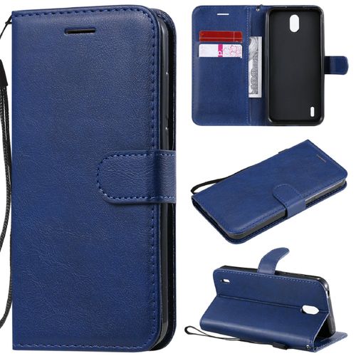 Saturcase Coque Pour Nokia 1.3, Pu Cuir Magnétique Flip Portefeuille Support Porte-Carte Protecteur Housse Étui Avec Dragonne Pour Nokia 1.3 (Bleu)