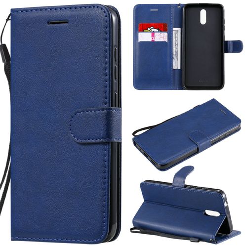 Saturcase Coque Pour Nokia 2.3, Pu Cuir Magnétique Flip Portefeuille Support Porte-Carte Protecteur Housse Étui Avec Dragonne Pour Nokia 2.3 (Bleu)
