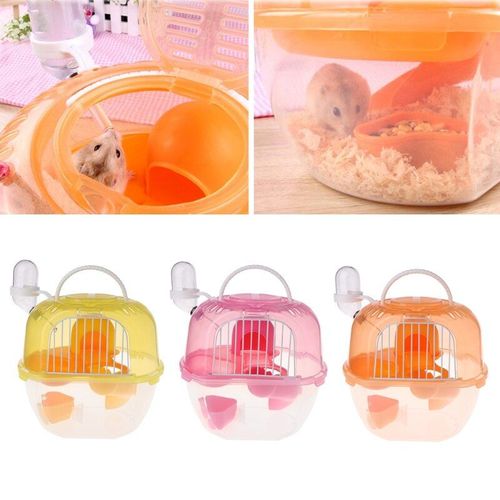 Cage À Hamster Portable De Voyage En Plein Air, Double Couche, Maison De Séjour, Transport En Plastique