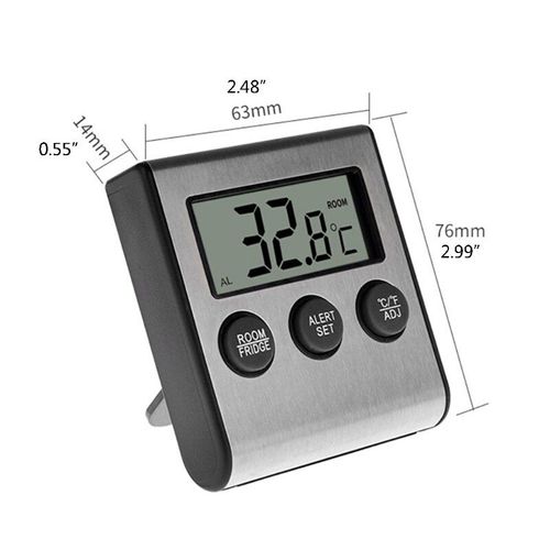 Thermomètre numérique pour réfrigérateur/congélateur/réfrigérateur, lecture facile, avec grand écran LCD, haute et basse température
