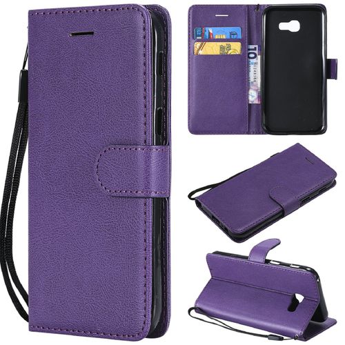 Saturcase Coque Pour Samsung Galaxy A5 2017, Pu Cuir Magnétique Flip Portefeuille Support Porte-Carte Protecteur Housse Étui Avec Dragonne Pour Samsung Galaxy A5 2017 (Violet)