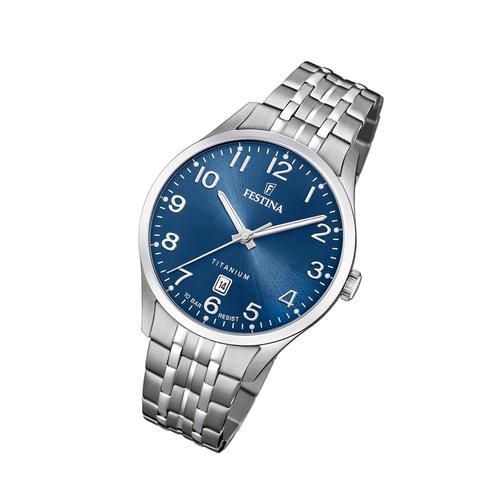 Montre Pour Hommes Festina , F20466/2, Bracelet Élégant En Titane, Classique, Argent Uf20466/2