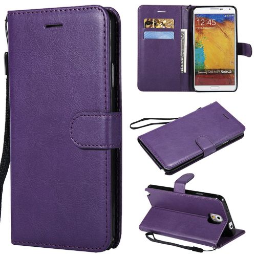 Saturcase Coque Pour Samsung Galaxy Note 3, Pu Cuir Magnétique Flip Portefeuille Support Porte-Carte Protecteur Housse Étui Avec Dragonne Pour Samsung Galaxy Note 3 (Violet)
