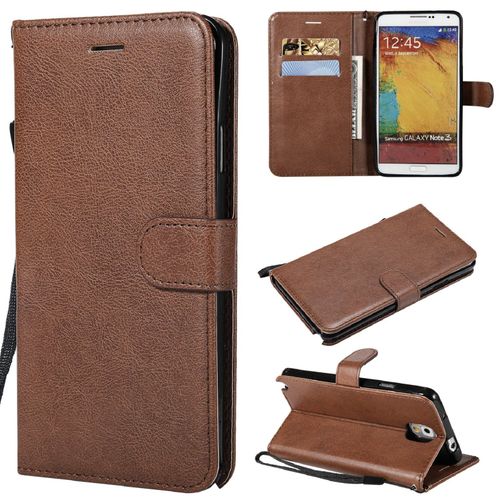 Saturcase Coque Pour Samsung Galaxy Note 3, Pu Cuir Magnétique Flip Portefeuille Support Porte-Carte Protecteur Housse Étui Avec Dragonne Pour Samsung Galaxy Note 3 (Marron)
