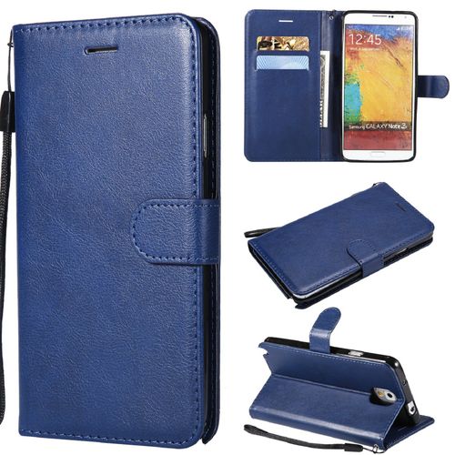 Saturcase Coque Pour Samsung Galaxy Note 3, Pu Cuir Magnétique Flip Portefeuille Support Porte-Carte Protecteur Housse Étui Avec Dragonne Pour Samsung Galaxy Note 3 (Bleu)