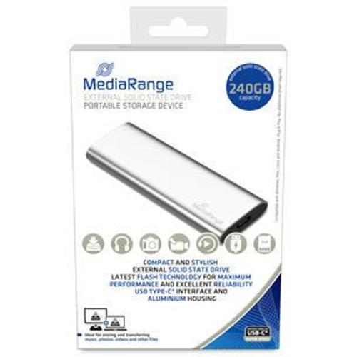 MediaRange MR1101 - SSD - 240 Go - externe (portable) - M.2 - USB 3.2 Gen 2 (USB-C connecteur) - argent