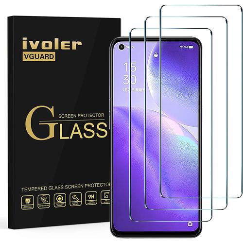 Pack De 3 Verre Trempé Pour Oppo Find X3 Lite/Realme Gt Master Edition/Oppo Reno 4 5g, Film Protection Écran En Verre Trempé - Sans Bulles D'air -Ultra Résistant Dureté 9h